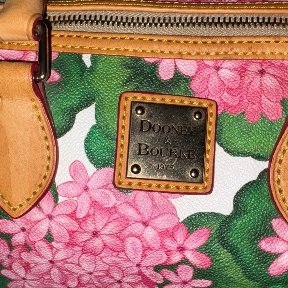 Gently Loved Satchel Bag Genuine Leather Hydrangea (NO CROSSBODY STRAP)